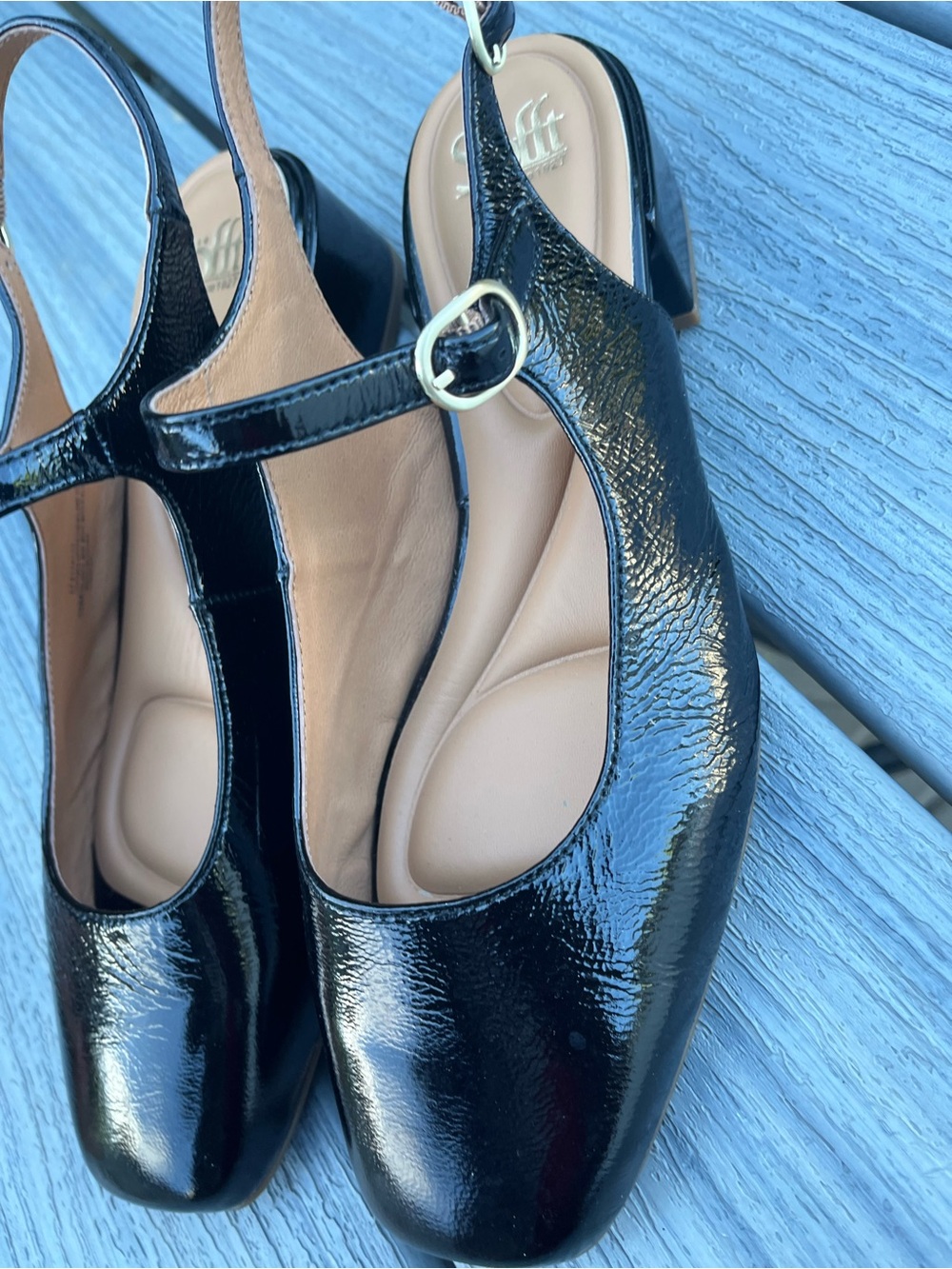 Sofft Leyla Black Patent Slingback Pumps - Comfortable Women's Heels Office 10M - Picture 3 of 12